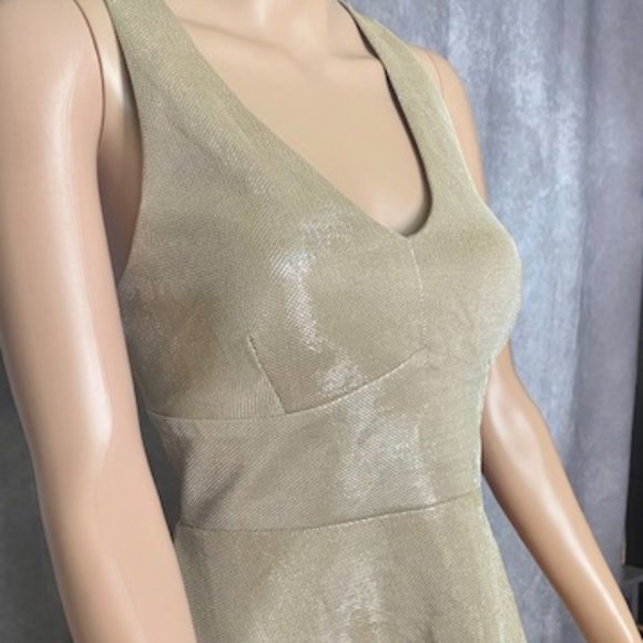 TEEZE Me Dress Gold A-line Halter - Picture 2 of 5